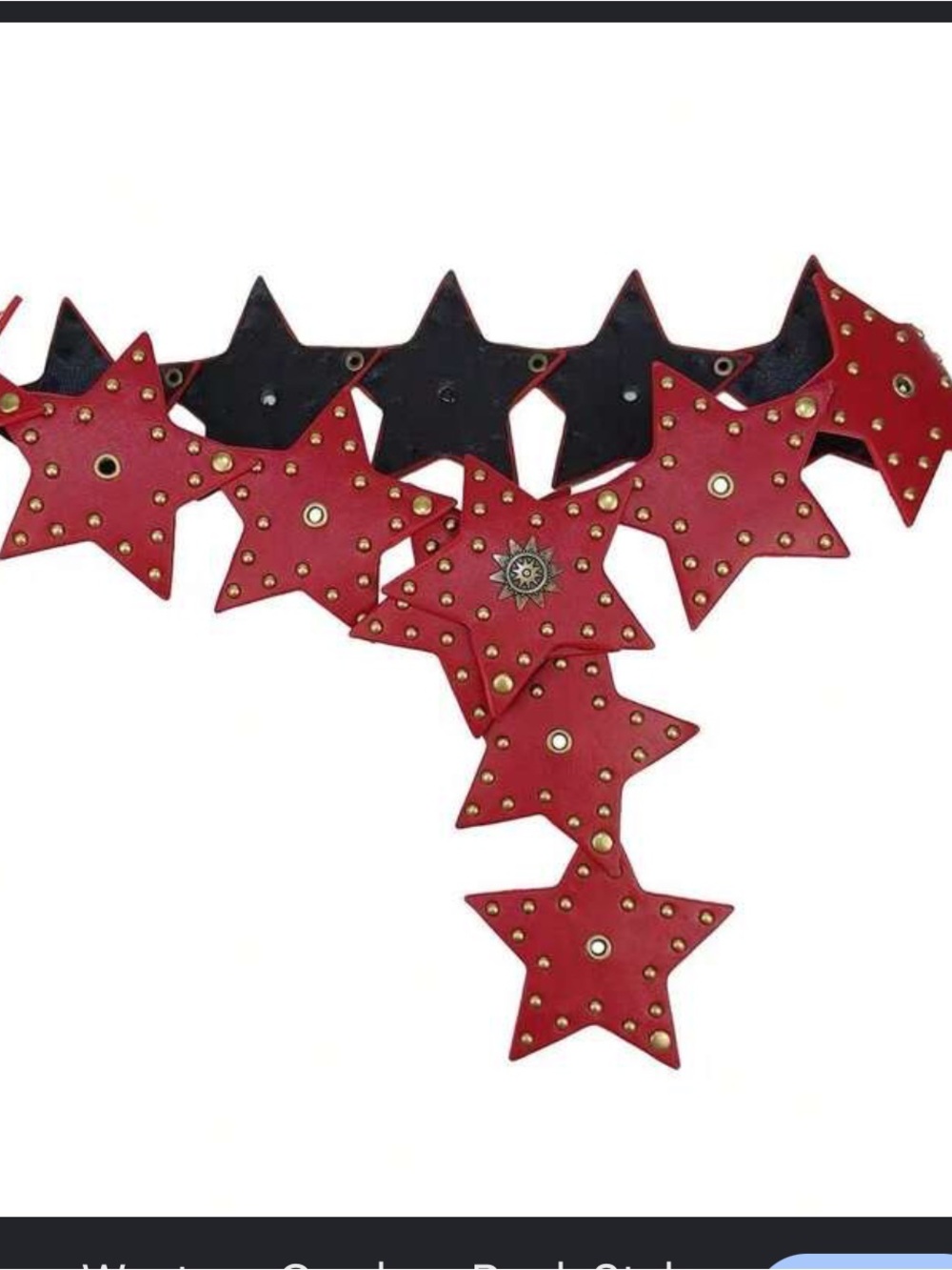 SHEIN Red Star Studded Punk Western Belt